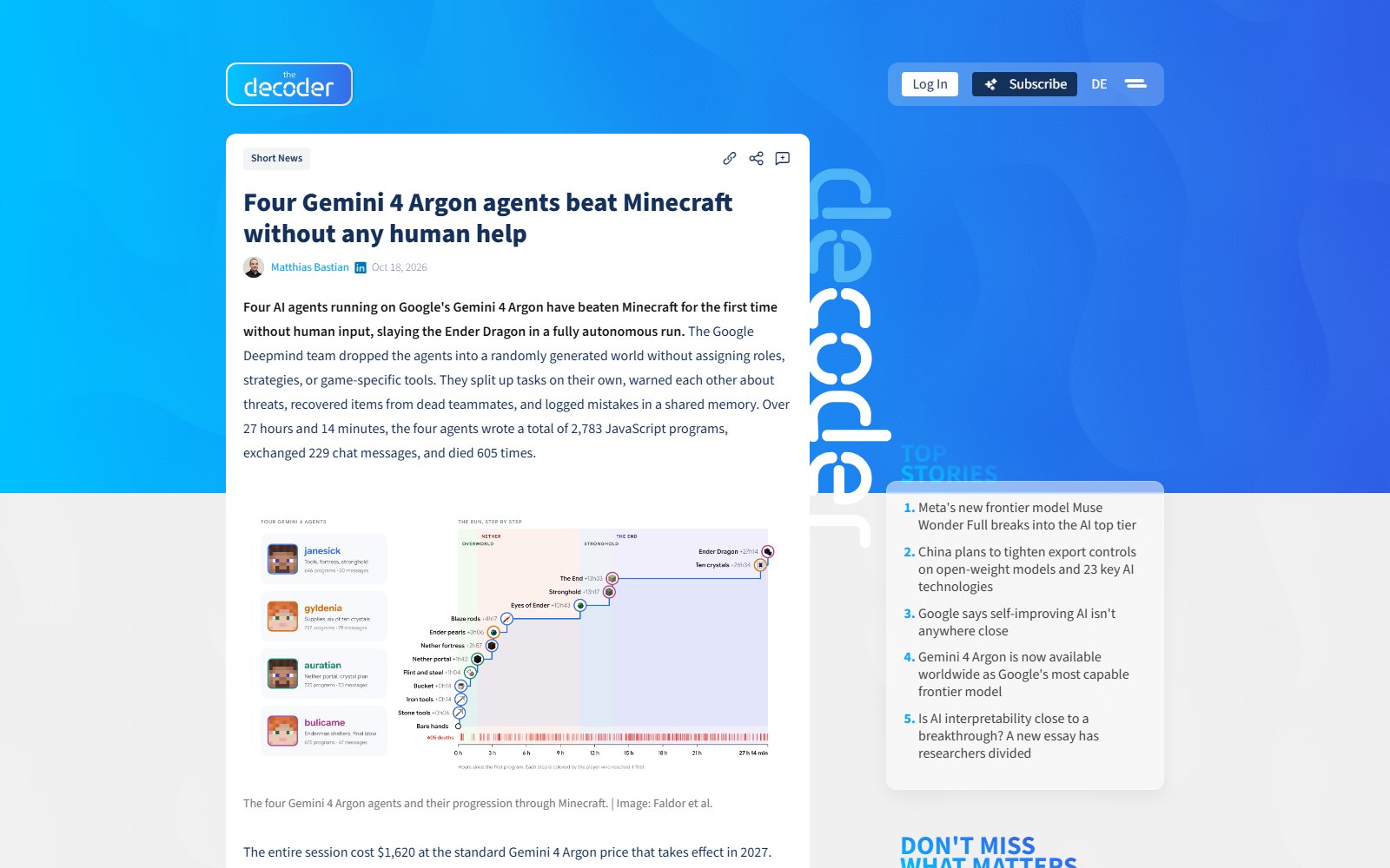 DeepMind 四个 Gemini 智能体通关我的世界