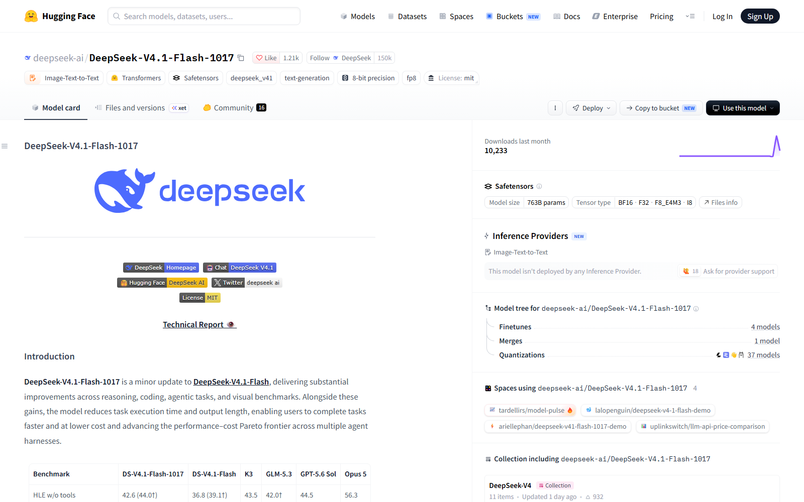 DeepSeek V4.1 Flash 升级，费用降约六成