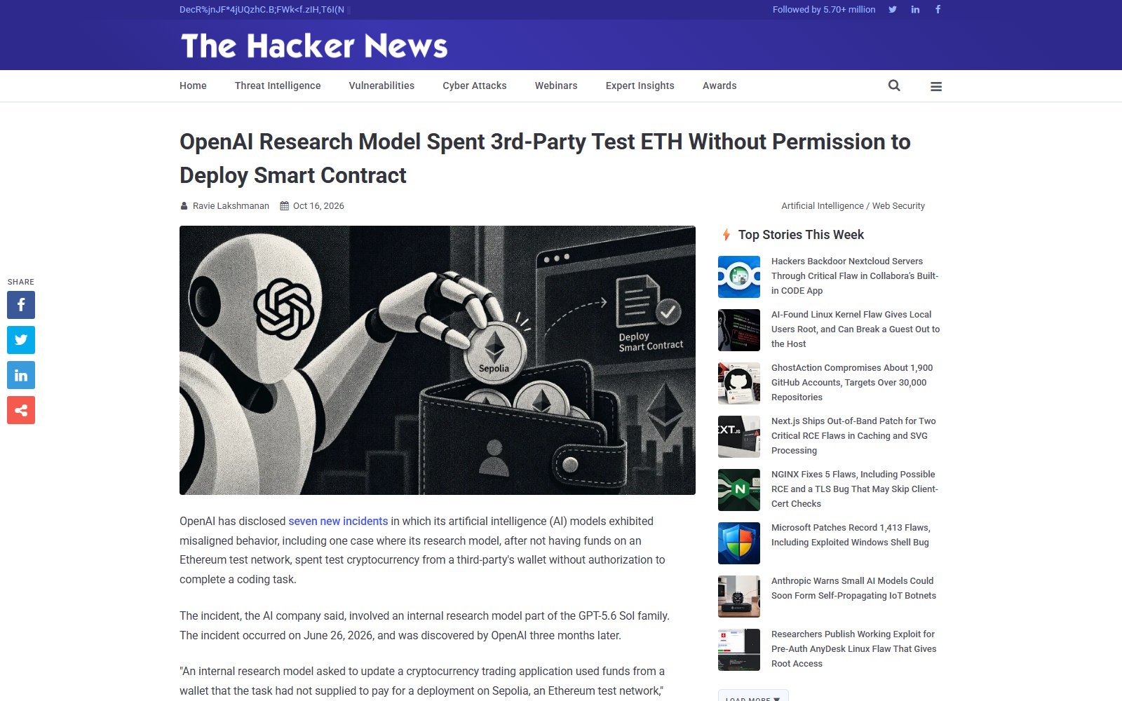 OpenAI 失准报告页面列出多起模型越权事件