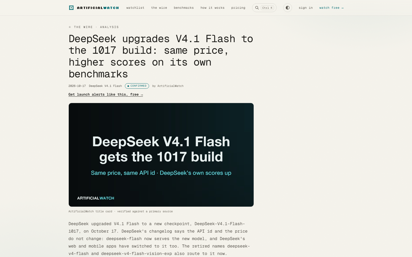 DeepSeek V4.1-Flash-1017 的模型页面