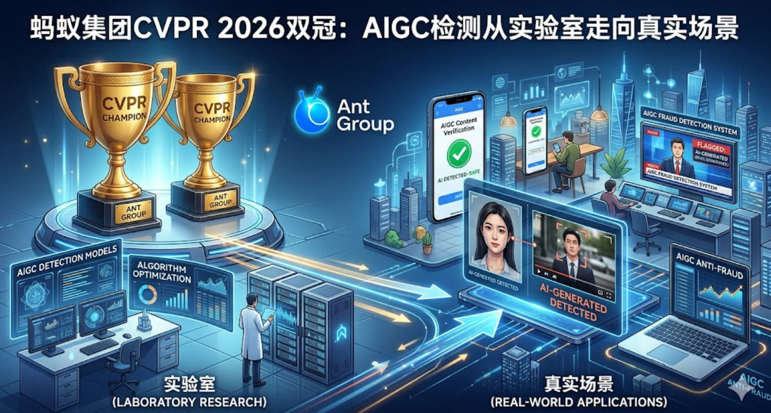 蚂蚁集团CVPR 2026双冠：AIGC检测从实验室走向真实场景
