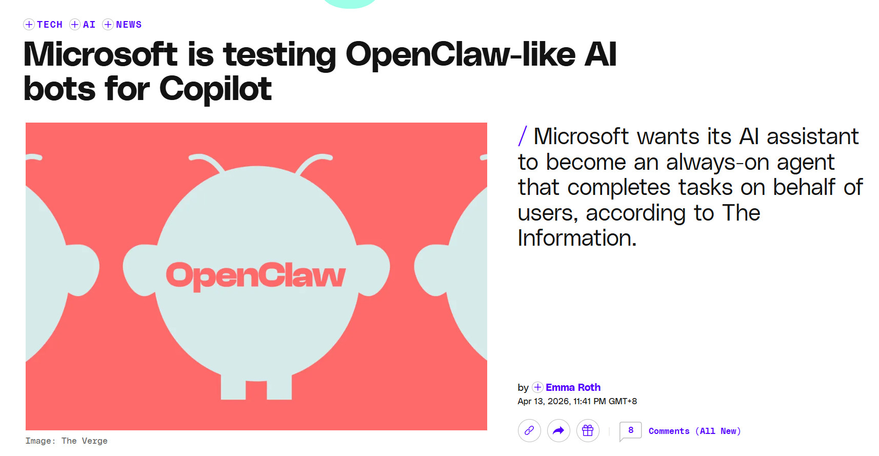 Microsoft is testing OpenClaw-like AI bots for Copilot Microsoft is testing OpenClaw-like AI bots for Copilot